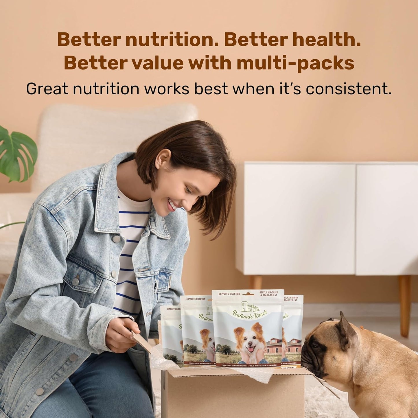 BADLANDS RANCH by Katherine Heigl- Superfood Complete, Air-Dried Adult Dog Food - High Protein, Zero Fillers, Superfood Nutrition (64 Ounce (Pack of 2), Fish & Turkey)