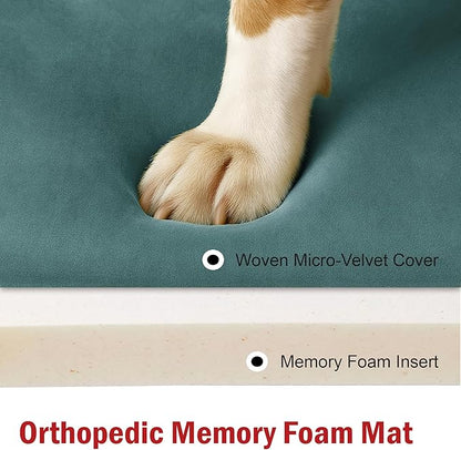 Majestic Pet Orthopedic Memory Foam Dog Crate Mat - Plush Pet Bed Pad for Crates & Kennels | USA Crafted | 30"x21" Villa Azure