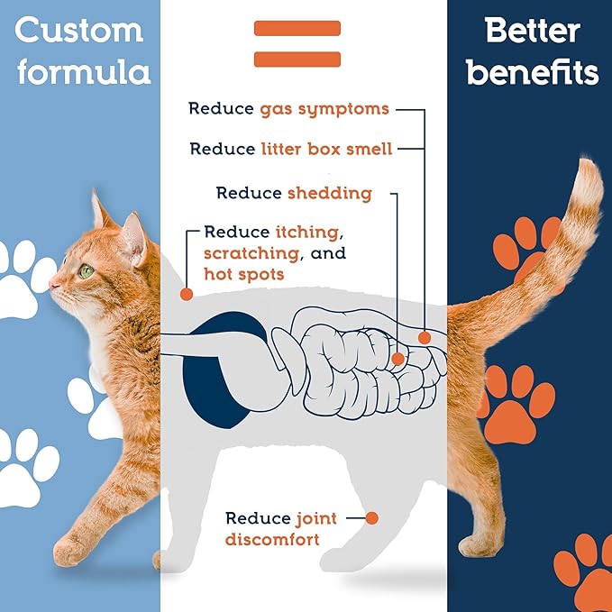 Pet Ultimates Probiotics for Cats – 2 Pack of 20-Species Cat Probiotic Powder to Treat Diarrhea, Vomiting, Digestive Support & Antibiotics Recovery – Cat's Health Supplies (44 gr)