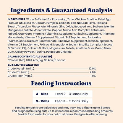 Solid Gold Wet Cat Food Pate - Healthy Canned Cat Food Pate w/Real Tuna & Sardine, Omega Fatty Acids, Vitamins & Minerals - Grain Free & Gluten Free Can Meals for Cats & Kittens - 24ct/3oz Can