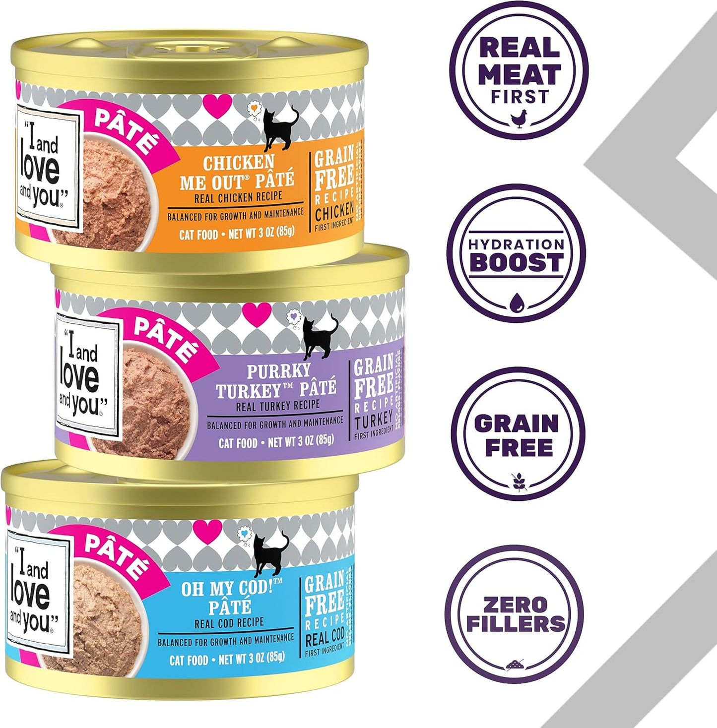 I AND LOVE AND YOU, Cat Food Variety, 3 Ounce, 12 Pack