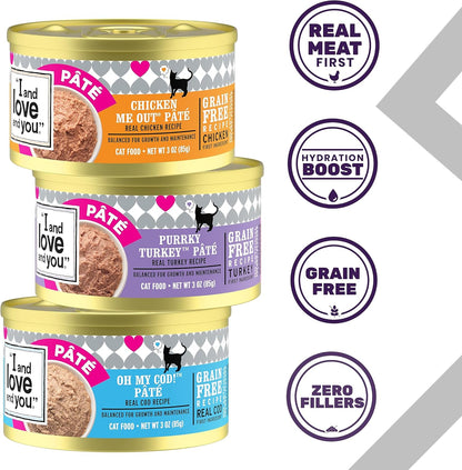 I AND LOVE AND YOU, Cat Food Variety, 3 Ounce, 12 Pack