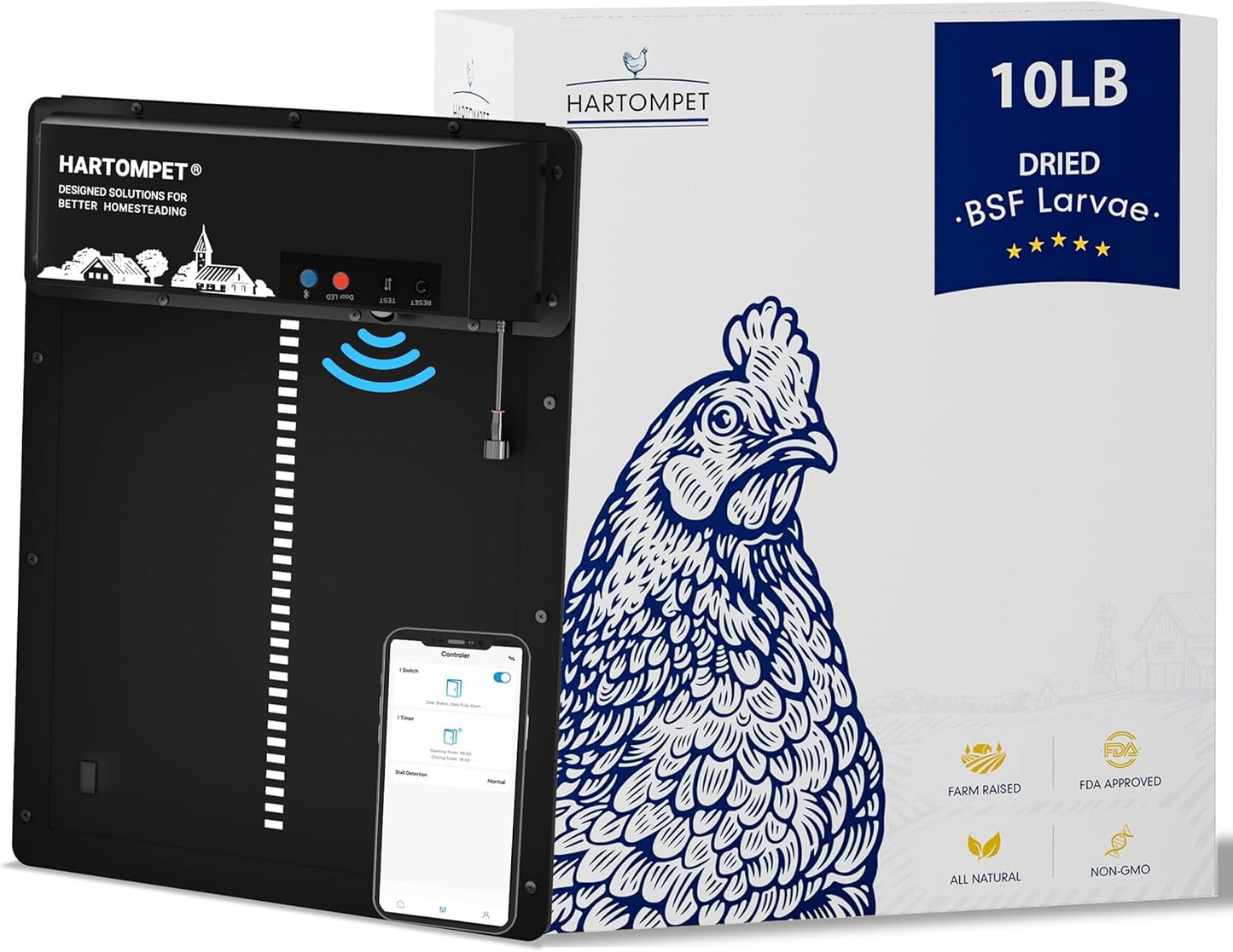 Nutrient-Rich Chicken Feed - 10LB Dried Black Soldier Fly Larvae, 100% Natural, 85X More Calcium Than Mealworms, Ideal for Molting & Laying Hens, Ducks, and Wild Birds, Reptiles and Hedgehog