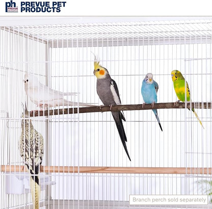 Prevue Pet Products Wrought Iron Flight Cage with Stand, Large Birdcage for Pets, Metal Cage Standing Birdcage, Chalk White