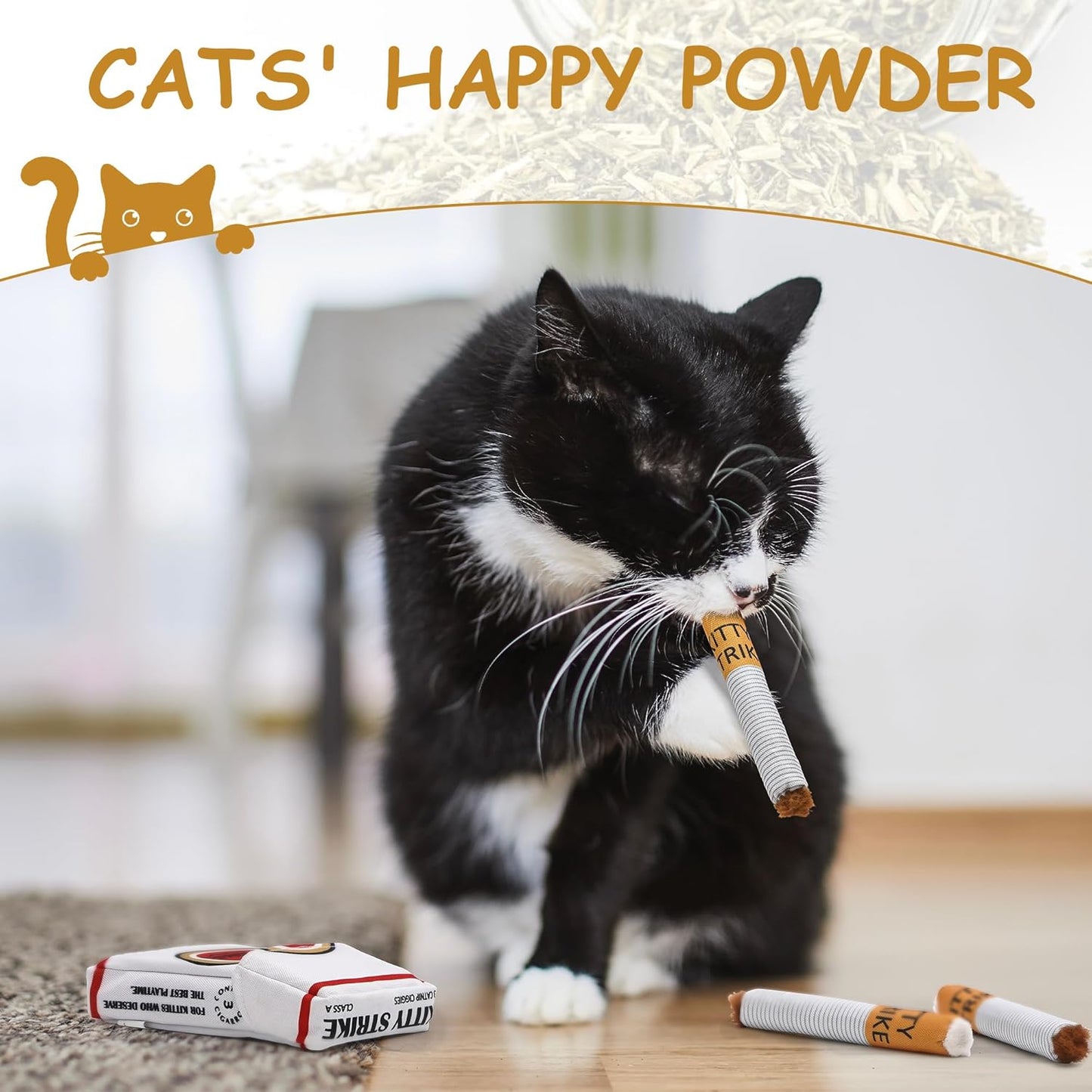 Nocciola 3 Pack Catnip Toys for Cats, Funny Cat Toys Filled with 100% Pure Organic Catnip, Safe Kitten Teething Chew and Kicker Toys, Stress Relieving Fun for Indoor Cats