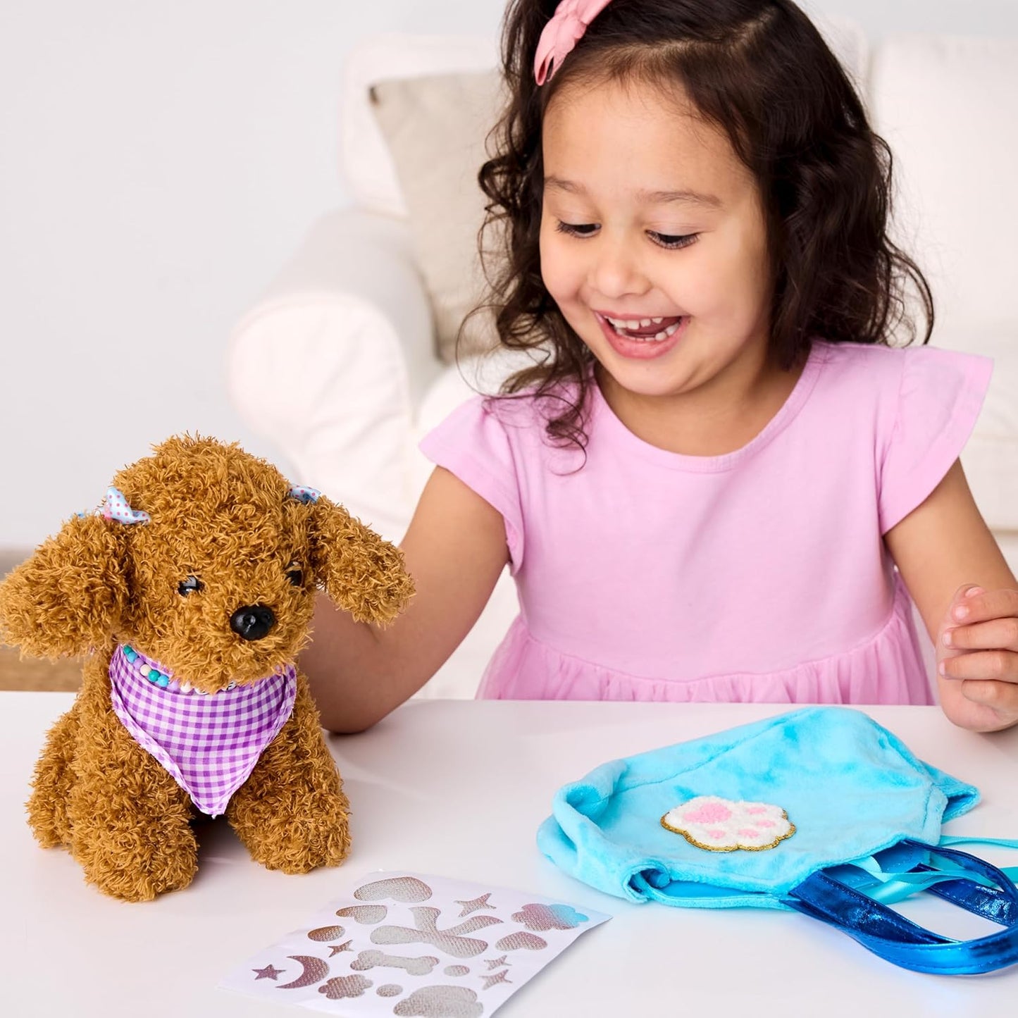 Creativity for Kids Designer Doggie Kit | Adopt, Accessorize & Decorate Your Plush Pet | Toddler Purse & BFF Jewelry Gift for Girls | Encourages Imaginative Play & Fine Motor Skills (Ages 4+)