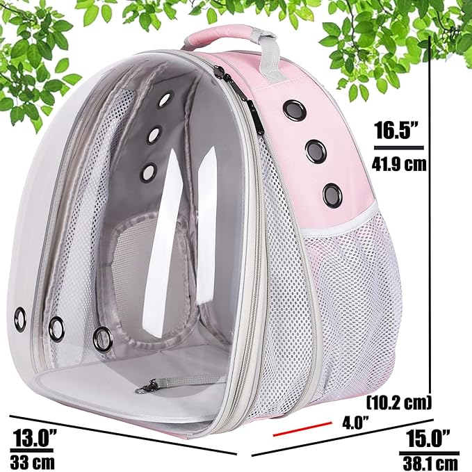 Front Expandable Cat Backpack Carrier, Fit up to 20 lbs, Space Capsule Bubble Window Pet Carrier Backpack for Large Fat Cat and Small Puppy