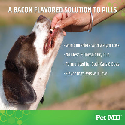Pet MD Wrap A Pill Bacon Flavor Pill Paste for Dogs - Create a Pocket to Hide Pills and Medication - 59 Servings (Pack of 2)