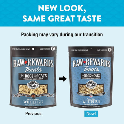 Northwest Naturals Raw Rewards Freeze-Dried Whitefish Treats for Dogs and Cats - Bite-Sized Pieces - Healthy, 1 Ingredient, Human Grade Pet Food, All Natural, Proudly Made in USA 10 Oz