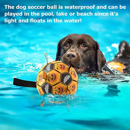 QDAN Halloween Dog Toys, Soccer Balls, Interactive Pet Toys, Puppy Dogs Birthday Gifts, Durable Dog Balls for Small Medium Dogs（6 Inch）