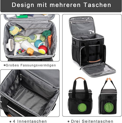 Pet Grooming Bag, Dog Grooming Supplies Organizer Tote Bag, Perfect for Pet Grooming Tool Kit Accessories-Black