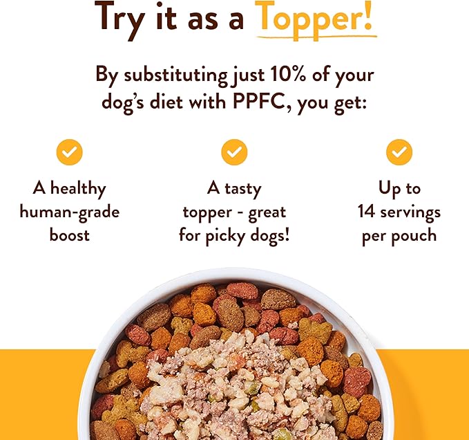 Portland Pet Food Company Hopkin's Pork N’ Potato Fresh Dog Food Pouches - Human-Grade, Grain-Free Wet Meal Topper Mixer & Meals - Small & Large Breed Puppy & Senior Dogs - Made in The USA - 5 Pack