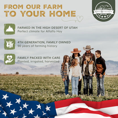 40lb Farm Fresh, USA Grown, Organic Alfalfa Hay for Rabbits, Guinea Pigs, Chinchillas, Goats, Hamsters & Ferrets - Small Animal Food Rich in Protein & Fiber - Just Dried, Hand-Selected