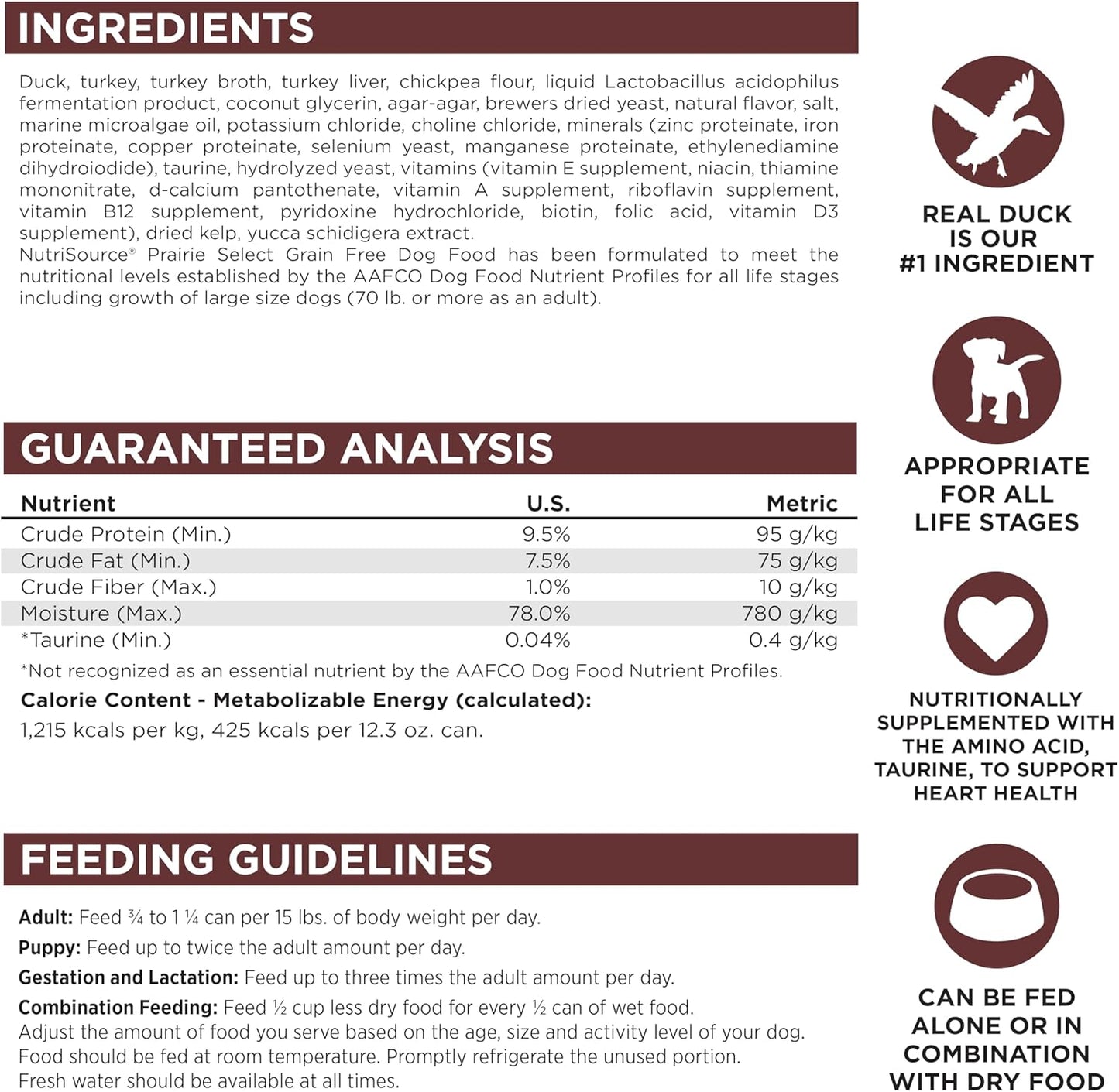 NutriSource Grain Free Prairie Select Recipe Dog Food, Premium Wet Dog Food, 12.3 Ounce (Pack of 12)