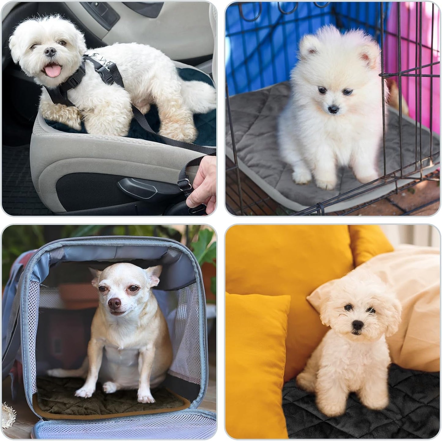 4 Pack Self Heating Cat Pad Self Warming Dog Mat Reflects Body Heat Extra Warm Thermal Pet Pad Washable Dog Cat Bed Crate Bed Mat Blanket(Mixing Colors,16 x 20 Inch)