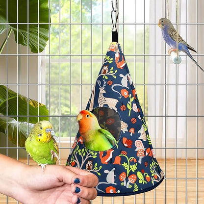 Parrot Cockatiel Warm House Bird Nest Bed All Season Hanging Hammock Birds Sleeping Bed Parrot Hideaway Bed Polyester Fabric Washable for Parakeet Cockatiels Budgies Lovebird