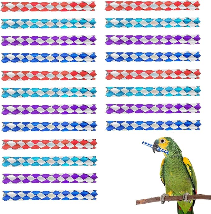 Parrot Toys 20 Pcs 5.5in, Bird Toys Bamboo Finger Traps,DIY Core Bird Chewing Toy Components,Colorful Chewing Toy,for Small Medium Parrots Parakeets,Cockatiel.