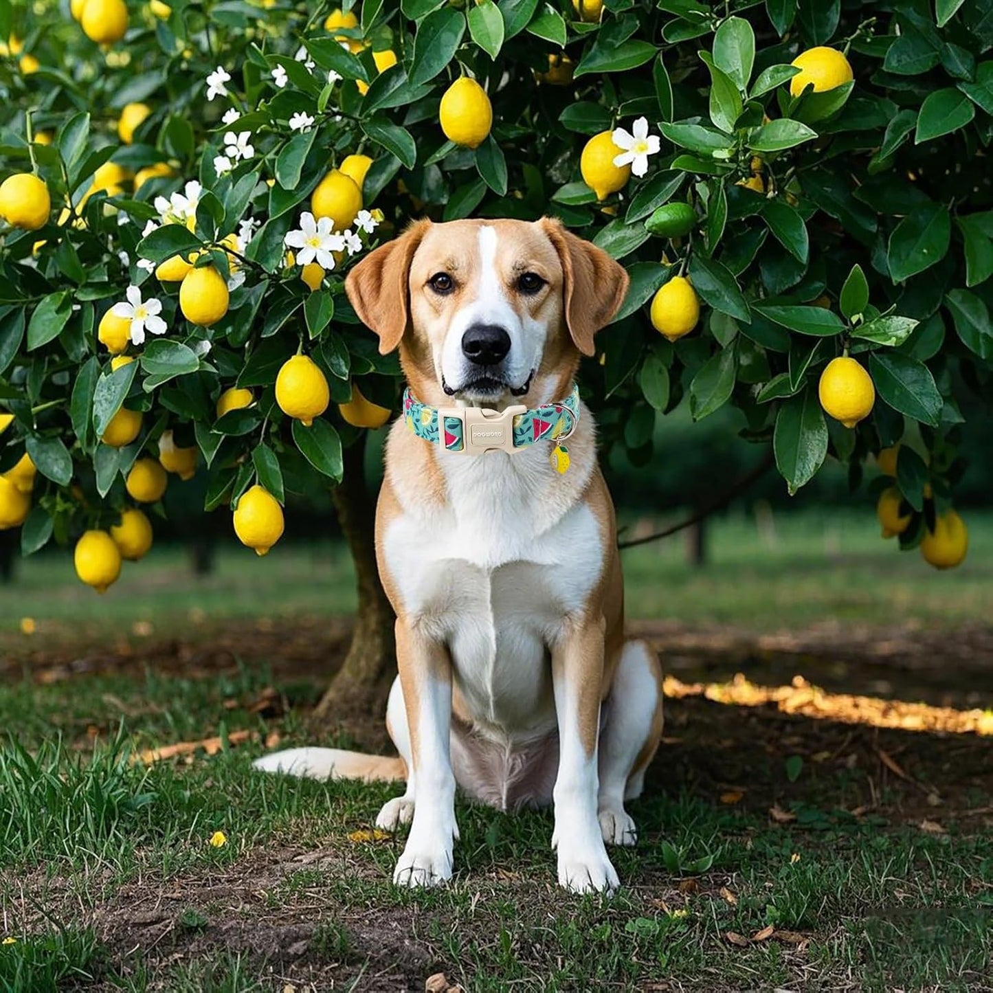 DOGWONG Summer Dog Collar, Summer Lemon Watermelon Dog Collars, Adjustable Cute Boy Pet Collars Girl Design Dog Collar for Small Medium Large Dogs
