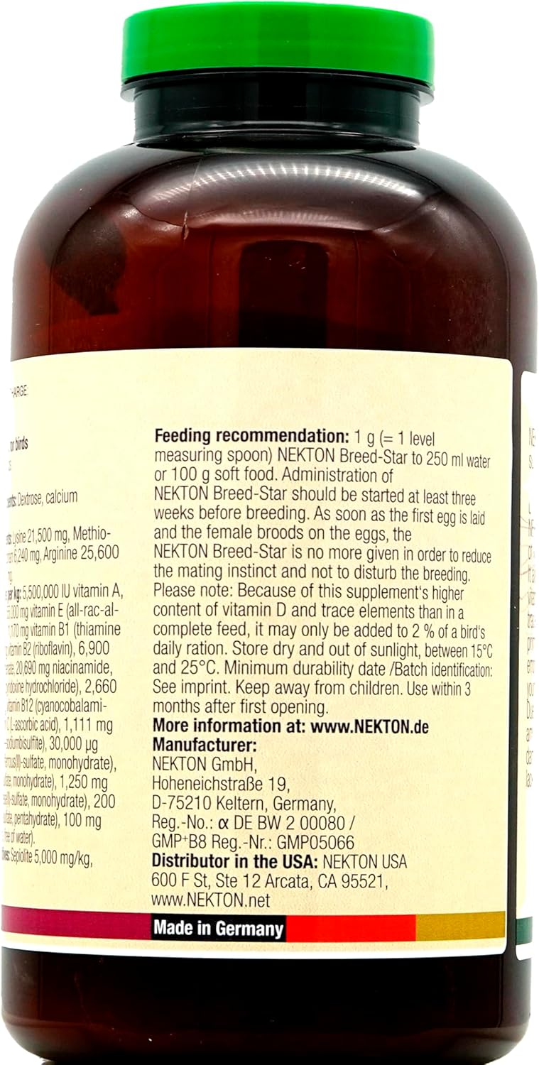Nekton Breed-Star Breeding Supplement for Birds 600g / 21.16oz, Off White