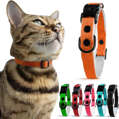 OutdoorBengal Durable Cat Collar Breakaway with Soft Padding for Medium to Large Cats - Heavy Duty Tactical Fabric, Comfortable, Quick Release Breakaway Cat Collars, No Bell Collar (Orange, Adult)