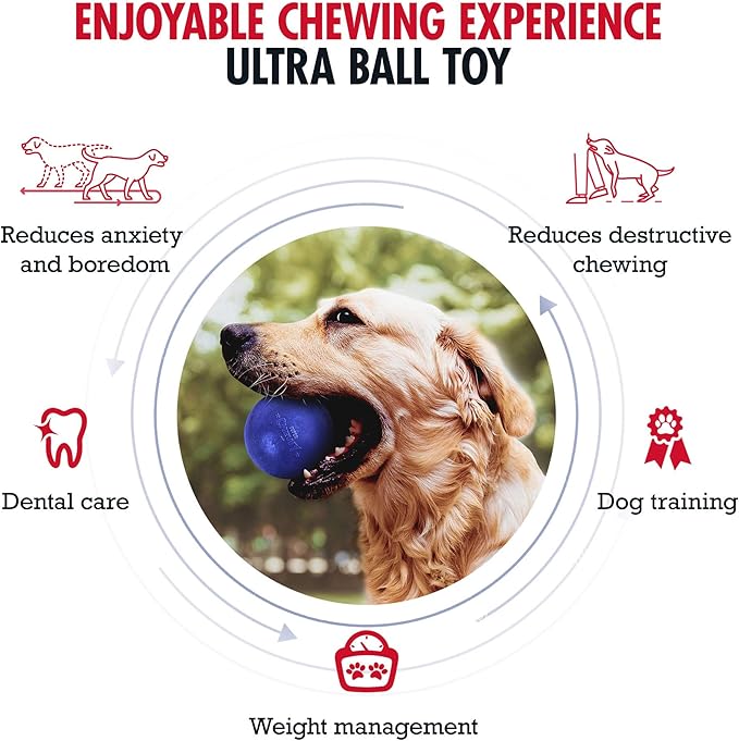 SuperChewy Tough Dog Ball Toy | Lifetime Replacement | Strong Natural Rubber | Great Dog Fetch Toy | Chew Toys for Dogs | Ultra Durable Chew Toys for Aggressive Chewers | Large Breed Tested