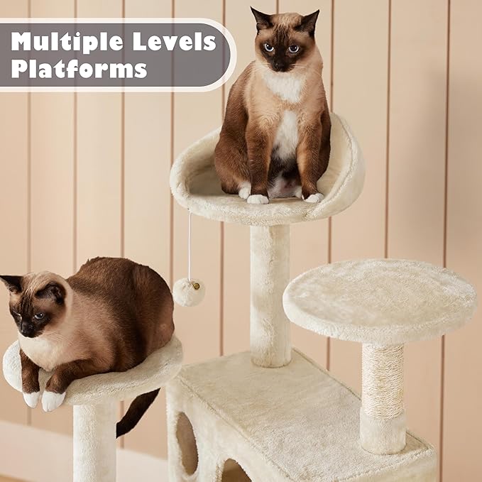 Yaheetech 54in Cat Tree Tower Condo Furniture Scratch Post for Kittens Pet House Play