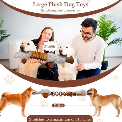 Squeaky Dog Toys, Interactive Tug of War Puppy Toys, Funny Plush Dog Chew Toys, Stuffed Dog Toys for Small,Medium and Large Dogs - Platypus