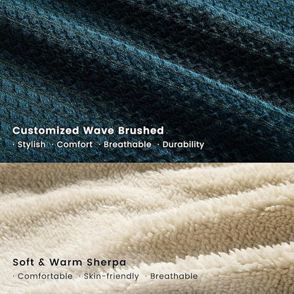 Miguel Dog Bed with Removable Cushion/Pillow for Medium Small Dogs, Washable Pet Bed with Side Easy to Wash Puppy Bed, Large Rectangle Cat Bed for Indoor Cat with Anti-Slip Bottom, Blue 25 Inch