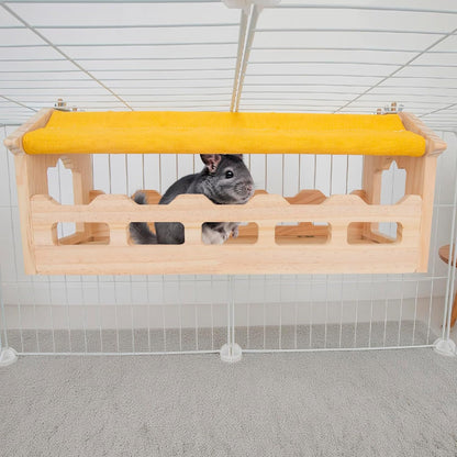 Chinchilla Bridge Wooden,Small Animals Wooden Bridge and Platform,Chinchilla Habitat Toys for Squirrel Hamster Ferret Guinea Pig Sturdy Easy to Clean
