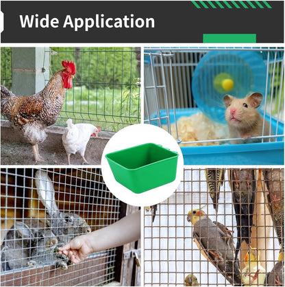 20 Pcs Cage Cups 16 oz Chicken Feeder Waterer Birds Feeders Hanging Bunny Cage Feeder Chicken Water Bowl Feeding Seed Bowl for Pet Parrot Rooster Parakeet Gamefowl Poultry Pigeon Wire Cage