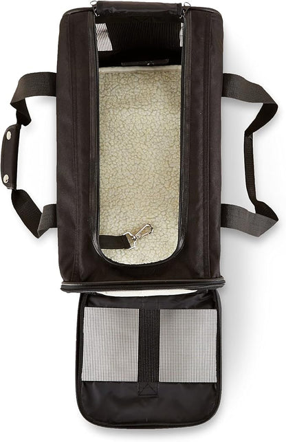 Amazon Basics Soft-Sided Mesh Pet Travel Carrier for Dog, Cat, up to 16 pounds, 16.5" L x 10.6" W x 11" H, Black