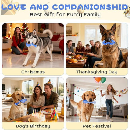 WinTour Dog Chew Toys for Aggressive Chewers 3 Pack, Indestructible Dog Toy to Keep Them Busy, Tough Dog Toys for Aggressive Chewers for Small, Medium and Large Breeds, Bacon Flavor, Blue