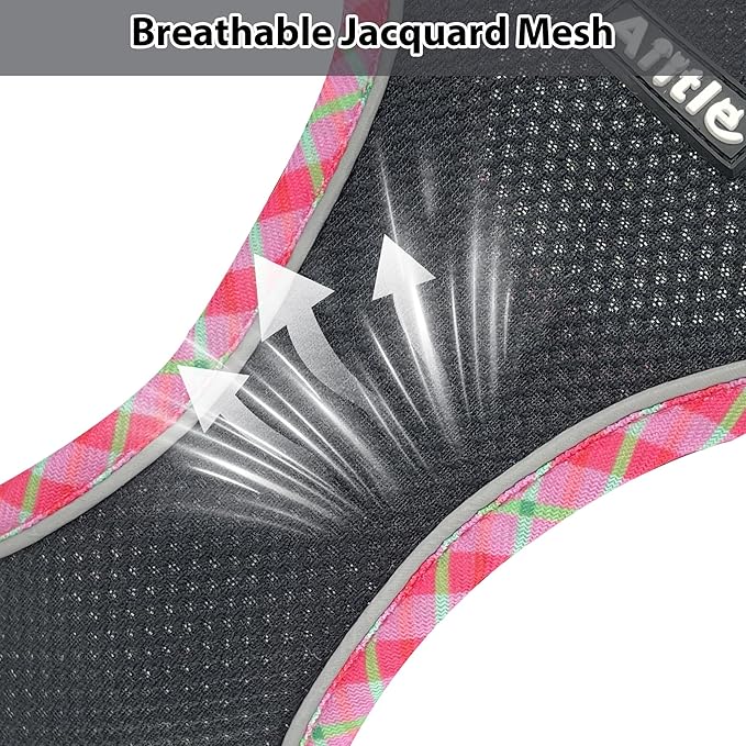 AIITLE Small Dog Harness - Breathable Double-Layer Jacquard No-Choke Vest, Durable Anti-Tear Fabric with Reflective Trim - Perfect for Running, Parties, Daily Walks (Black, XS)
