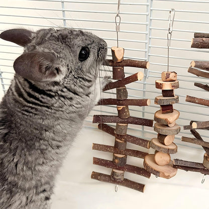 Apple Branch Rabbit Chew Toys: 2 Pcs Chewing Sticks for Guinea, Hamsters, Pigs, Bunnies, Chinchillas, Small Pets - Wooden Molar Teeth Grinding Treats for Rodents