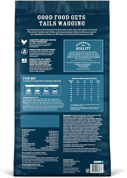 Amazon Brand - Wag Dry Dog Food Chicken & Sweet Potato, Grain Free 24 lb Bag