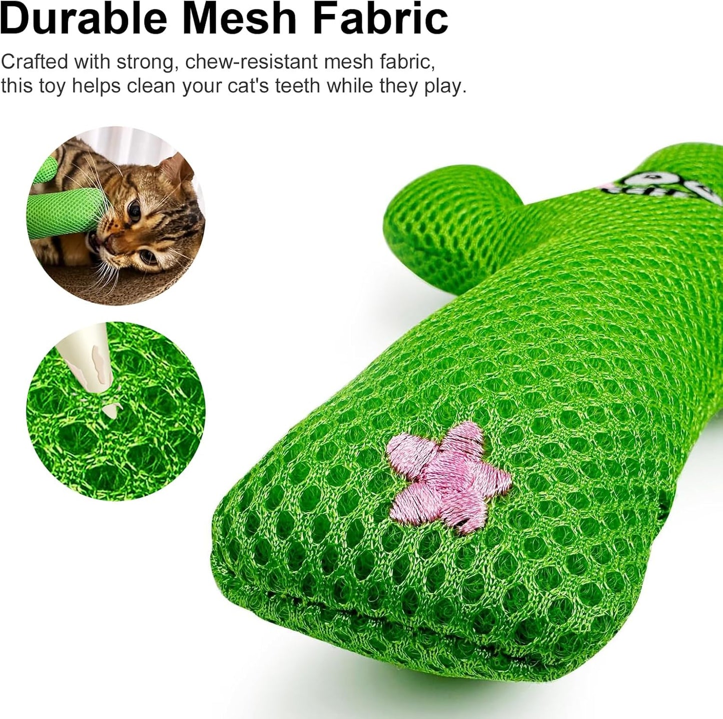 TTcat Catnip Silvervine Matatabi Pillow for Cats & Kittens,Large Cat Cactus Toy Cat Kicker Toy Chew Toy for Indoor Cats.