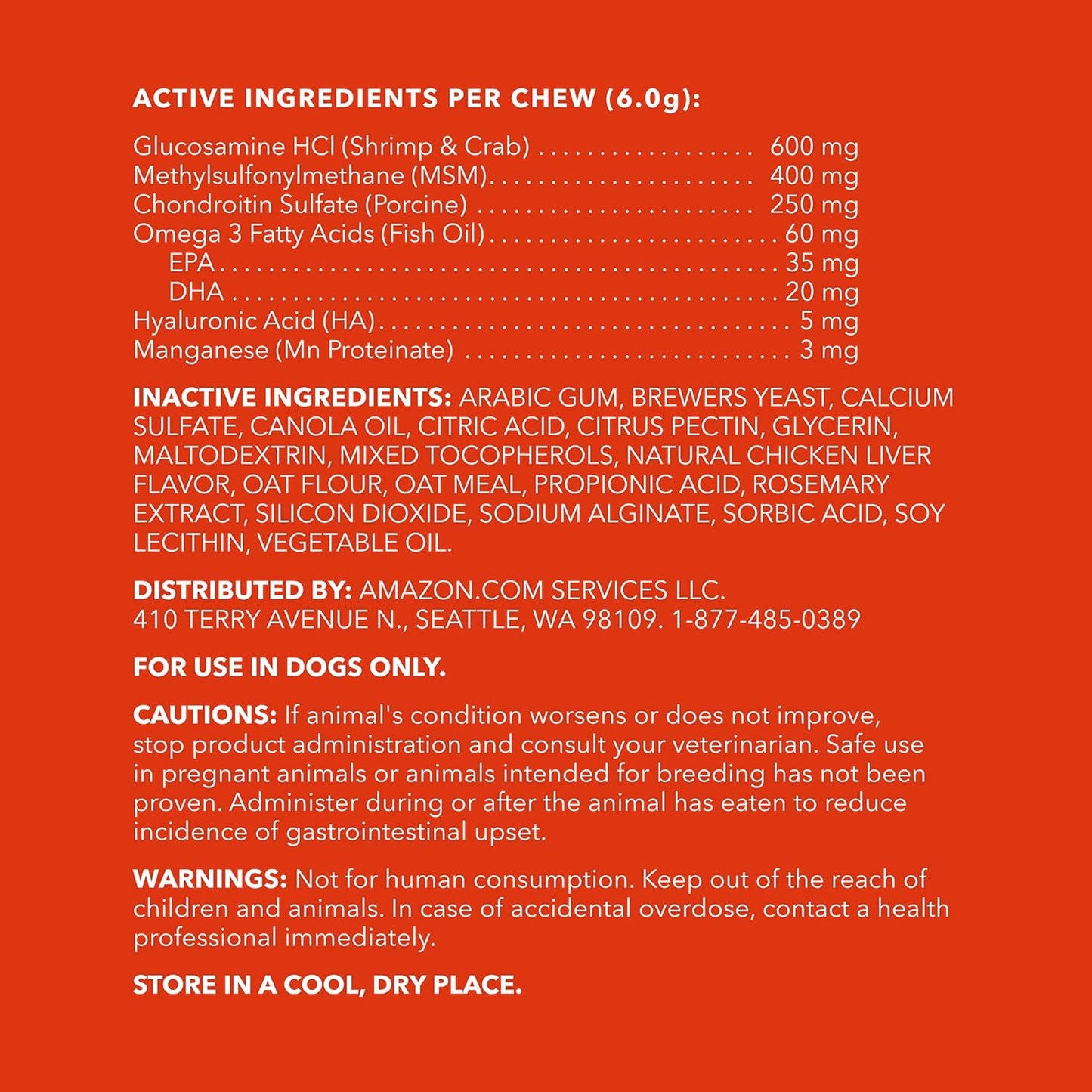 Amazon Brand - Wag Hip & Joint Soft Chews for Dogs, 120 Count