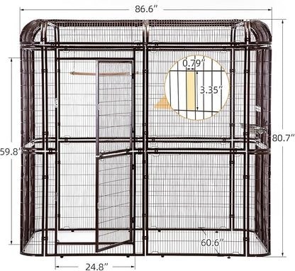wonline Parrot Cages for Large Birds Outdoor Extra Large Bird Cage with Bird Cage and Perch, Suitable for Macaws Canaries Parrots Budgie Lovebirds