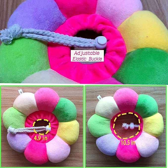 Rabbit Cat Cone Collar Soft,Adjustable Cat Recovery Wound Healing Accessory,Cats Cones to Stop Licking,for Chinchilla,Guinea Pigs,Bunny,Kitten Donuts Collar After Surgery(Small)