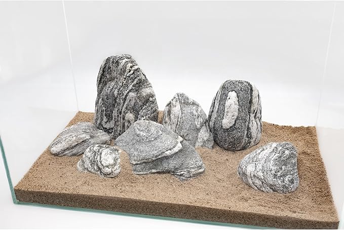 Silver Seiryu Rock Aquarium Rocks 40lb Natural Mountain Stone for Fish Tanks, Aquascaping, Terrariums, Bonsai, Garden Landscaping & Reptile Habitats(2-10inch 12-14Pcs)