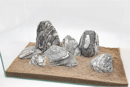 Silver Seiryu Rock Aquarium Rocks 40lb Natural Mountain Stone for Fish Tanks, Aquascaping, Terrariums, Bonsai, Garden Landscaping & Reptile Habitats(2-10inch 12-14Pcs)