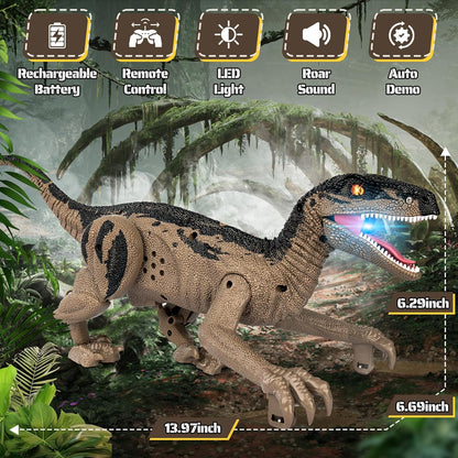 Dinosaur Toys for Kids 3-5, 5-7, 8-12, 2.4GHz Remote Control Dinosaur with Walking, Realistic Sounds, Demo Mode, Rechargeable Jurassic Toys for Birthdays, Parties, Children’s Day