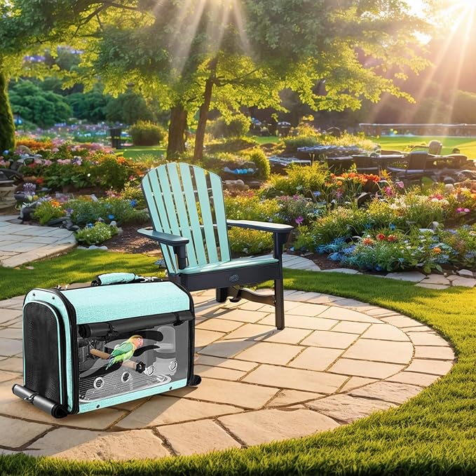 Sanmoncare Bird Carrier Bag Cockatiel Travel Cage with Stand, Lightweight Travel Carrier for Small Bird, Portable Parrot Travel Bag, Pet Transparent Travel Backpack