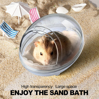 Hamster Bathroom,Hamster Bathtub Box,dust Bath for Hamster,Hamster Sand Bath Container,Hamster Bath,Hamster Bathing Bowl,Transparent Hamster Bathtub Toilet for Hamster Accessories (L)