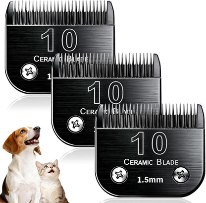Dog Grooming Clipper Blades Replacement Compatible with Andis Dog Clippers,Most OsterA5, Wahl KM Series Pet Clippers (Black(10))