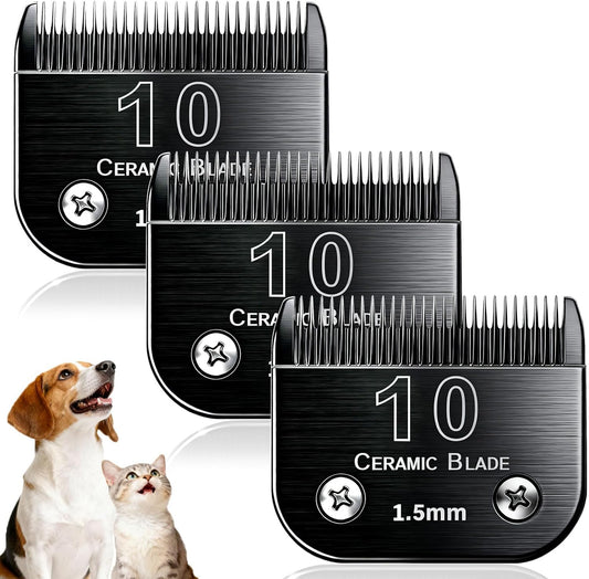 Dog Grooming Clipper Blades Replacement Compatible with Andis Dog Clippers,Most OsterA5, Wahl KM Series Pet Clippers (Black(10))