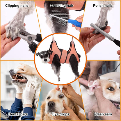 Dog Grooming Hammock,XXS Pet Grooming Harness for Extra Small Dogs,Hanging Harness for Nail Trimming,Dog Nail Hammock,Grooming Sling Holder with Wide Strap on Pet Restraint Bag