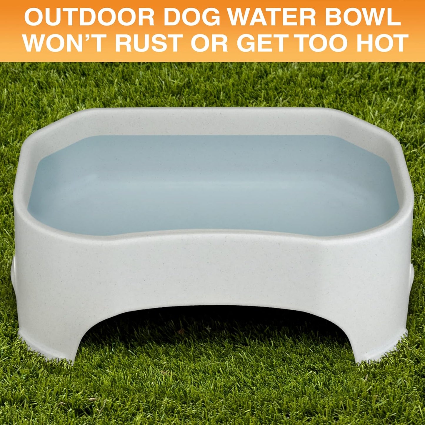 Neater Pet Brands Extra Large Water Bowl for Dogs, Outdoor Dog Water Bowl (2.25 Gallon Extra-Large Capacity), Big Trough Style Food Dish for Indoors or Outside, No Spill Large Dog Bowls, Vanilla Bean