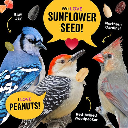 Nut & Fruit Wild Bird Seed – 10 lb. Gourmet Bird Food with Sunflower Hearts, Peanuts, Tree Nuts & Real Fruit – No Corn, Milo or Millet Bird Seed for Outside Feeders