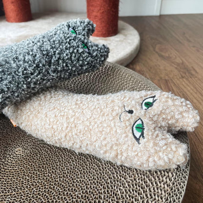 TTcat Catnip Silvervine Matatabi Pillow for Cats & Kittens,Cat Kicker Toy,Large Size Cat Pillow Soothing Plush Cat Toy(Grey).